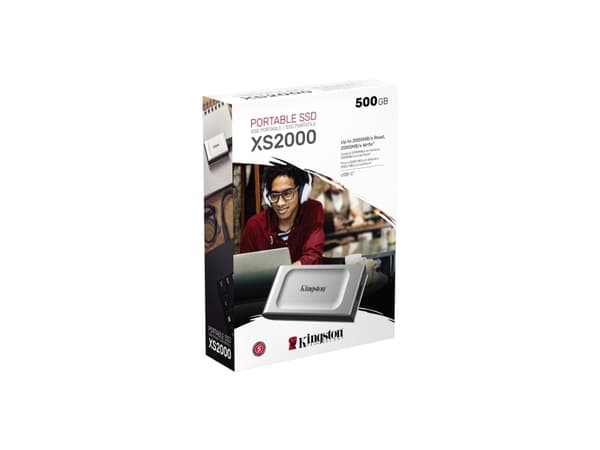 Kingston XS2000 - SSD - 500 GB - extern (portabel) - USB 3.2 Gen 2x2 (USB-C kontakt)