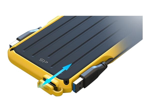 SILICON POWER Armor A66 - Harddisk - 2 TB - ekstern (bærbar) - USB 3.2 Gen 1 - svart/gul