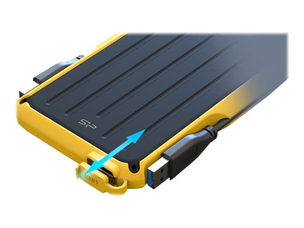 SILICON POWER Armor A66 - Harddisk - 4 TB - ekstern (bærbar) - USB 3.2 Gen 1 - svart/gul