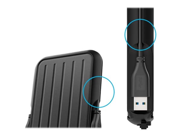 SILICON POWER Armor A66 - Harddisk - 2 TB - ekstern (bærbar) - USB 3.2 Gen 1 - svart/svart