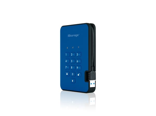 iStorage diskAshur 2, 2 TB, 3.2 Gen 1 (3.1 Gen 1), 5400 RPM, Blå