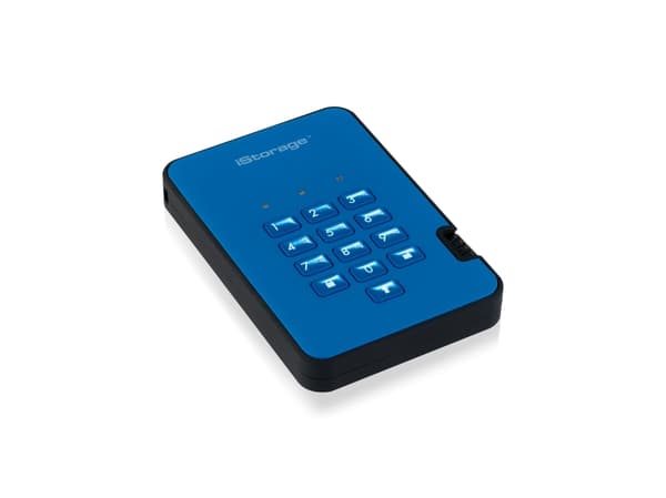 iStorage diskAshur 2, 2 TB, 3.2 Gen 1 (3.1 Gen 1), 5400 RPM, Blå