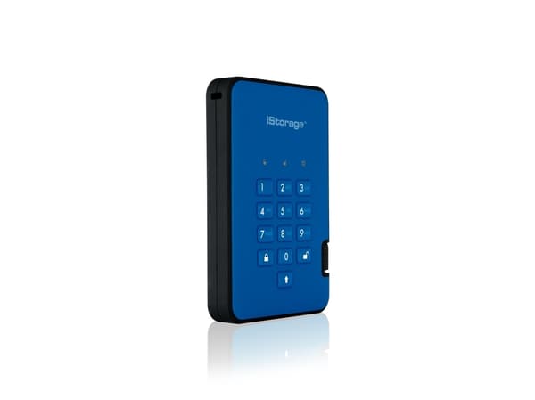 iStorage diskAshur 2, 2 TB, 3.2 Gen 1 (3.1 Gen 1), 5400 RPM, Blå