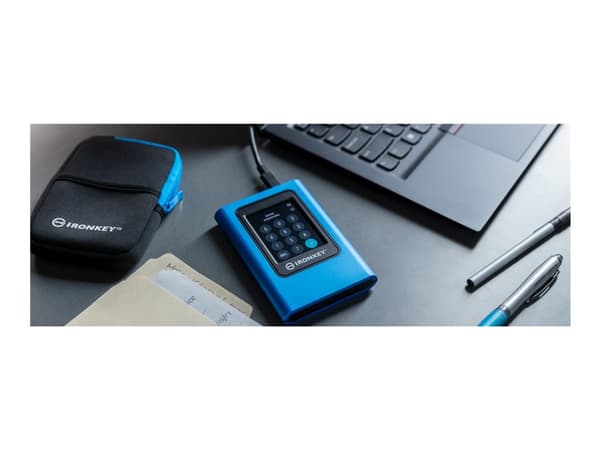 Kingston Technology IronKey Vault Privacy 80, 480 GB, USB Type-C, 3.2 Gen 1 (3.1 Gen 1), 250 MB/s, Salasanasuojaus, Sininen