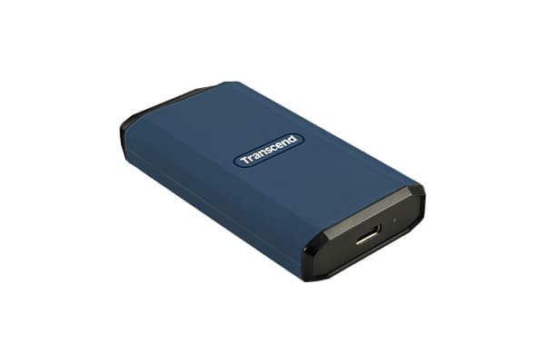 Transcend ESD410C - SSD - kryptert - 2 TB - ekstern (bærbar) - USB (USB-C kontakt) - 256-bit AES - mørk blå