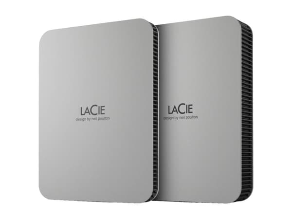 LaCie Mobile Drive STLP4000400 - Harddisk - 4 TB - ekstern (bærbar) - USB 3.2 Gen 1 (USB-C kontakt) - månesølv