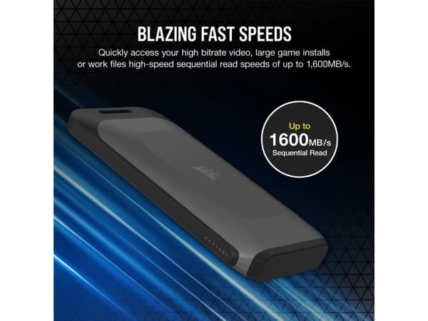 CORSAIR EX100U - SSD - 4 TB - extern (bärbar) - USB 3.2 Gen 2x2 (USB-C stikforbindelse)