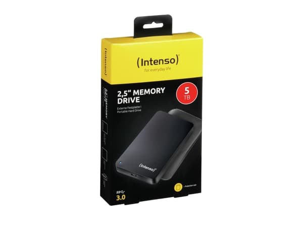 Intenso HDD 5TB USB3 2.5P CON FOLDER, 5000 GB, 2.5", 2.0/3.2 Gen 1 (3.1 Gen 1), 5400 RPM, Musta