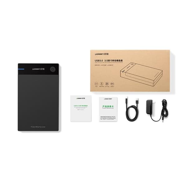 Ugreen 3.5'' SATA HDD Box USB 3.0 Drive - Svart