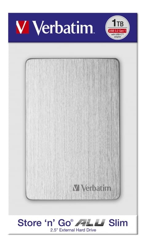 Verbatim STORE´N´GO ALU SLIM 2.5" (6,35CM) 1TB USB 3.2 GEN1 SILVER