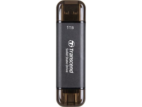 Transcend ESD310C - SSD - 1 TB - ekstern (bærbar) - USB 3.2 Gen 2x1 (USB-C kontakt) - svart