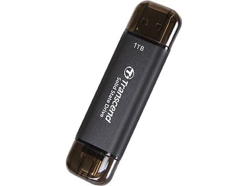 Transcend ESD310C - SSD - 256 GB - ekstern (bærbar) - USB 3.2 Gen 2x1 (USB-C kontakt) - svart