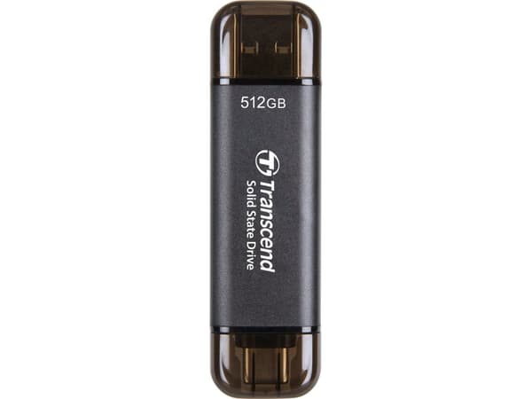 Transcend ESD310C - SSD - 512 GB - extern (portabel) - USB 3.2 Gen 2x1 (USB-C kontakt) - svart