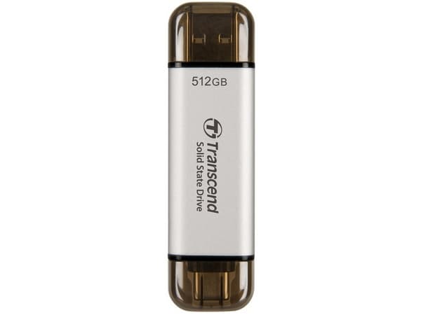 Transcend ESD310, 512 GB, A-tyypin USB:stä C-tyypin USB:hen, 3.2 Gen 2 (3.1 Gen 2), 1050 MB/s, Hopea
