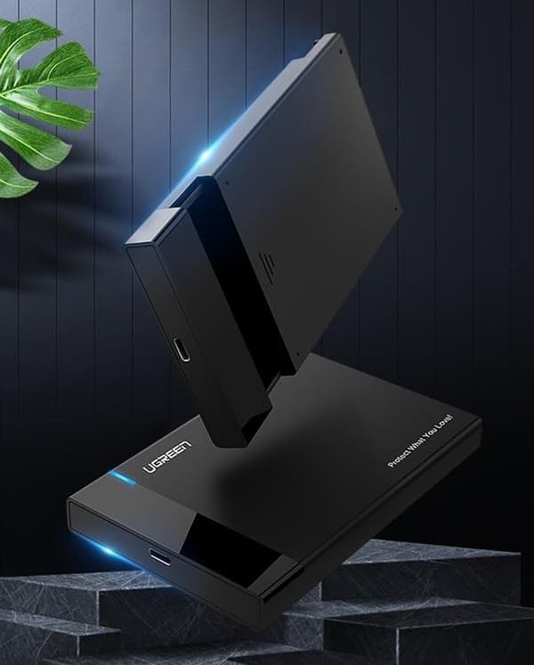 Ugreen Hard Disk Box Med Kabel - Svart