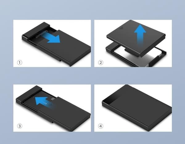 Ugreen Hard Disk Box Med Kabel - Svart