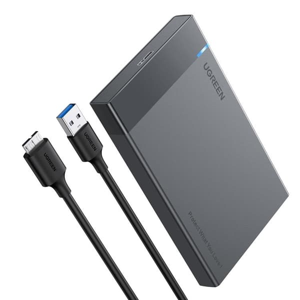 Ugreen Hard Disk Box Med Kabel - Svart Svart