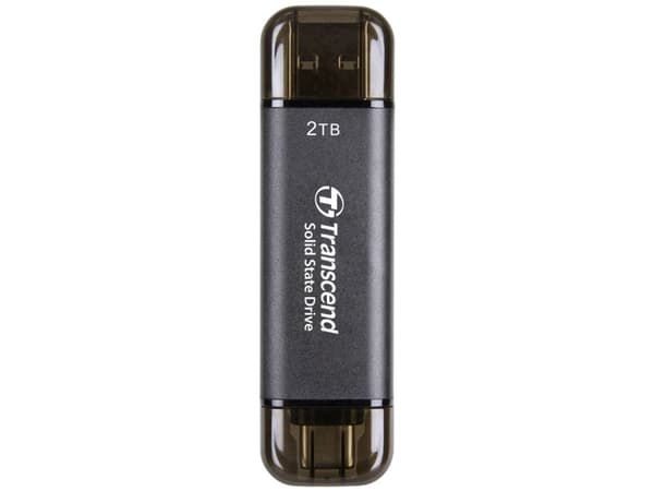 Transcend ESD310C - SSD - 2 TB - ekstern (bærbar) - USB 3.2 Gen 2x1 (USB-C kontakt) - svart