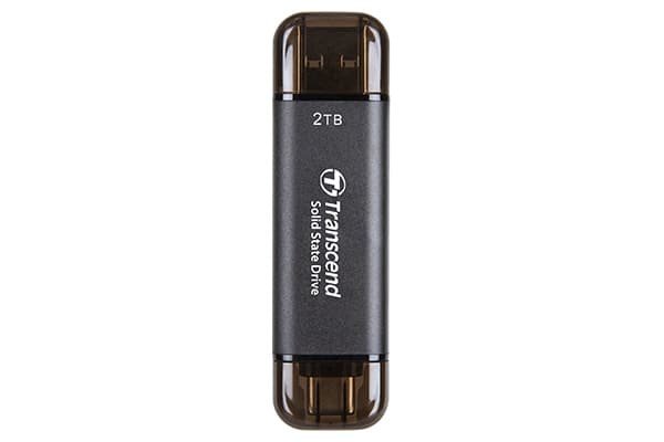 Transcend ESD310C - SSD - 2 TB - ekstern (bærbar) - USB 3.2 Gen 2x1 (USB-C kontakt) - svart