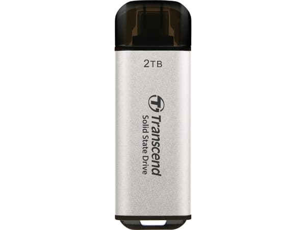 Transcend ESD300S - SSD - 2 TB - ekstern (bærbar) - USB 3.2 Gen 2x1 (USB-C kontakt) - sølv