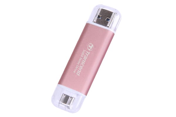 Transcend ESD310P - SSD - 1 TB - ekstern (bærbar) - USB 3.2 Gen 2x1 (USB-C kontakt) - rosa