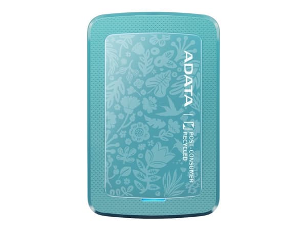 ADATA HC300 ECO - Harddisk - 1 TB - ekstern (bærbar) - USB 3.2 Gen 1 (USB-C kontakt) - 256-bit AES - grønn