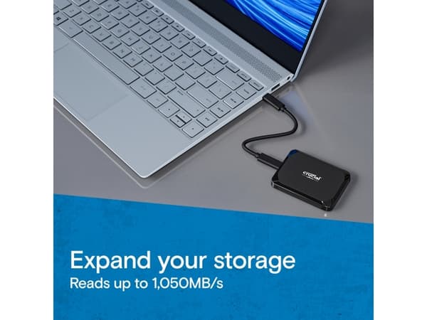 Crucial X9 - SSD - 1 TB - extern (bärbar) - USB 3.2 Gen 2 (USB-C-kontakt)