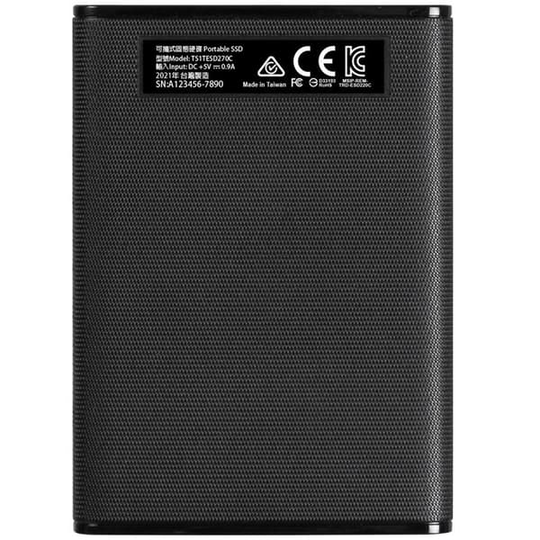 Transcend Portabel SSD ESD270C USB-C 1TB (R520/W460) - Svart