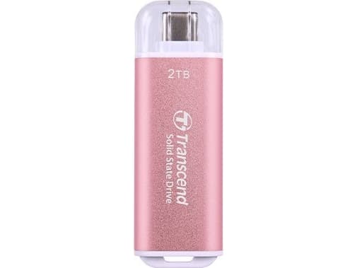 Transcend ESD300 - SSD - 2 TB - ekstern (bærbar) - USB 3.2 Gen 2x1 (USB-C kontakt) - rosa