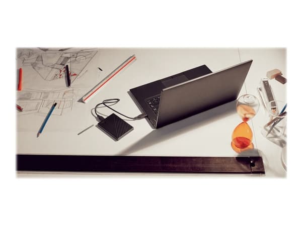 WD My Passport WDBYVG0010BBK - Harddisk - kryptert - 1 TB - ekstern (bærbar) - USB 3.2 Gen 1 - 256-bit AES - svart