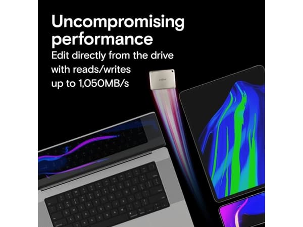 Crucial X9 Pro for Mac - SSD - 1 TB - ekstern (bærbar) - USB 3.2 Gen 2 (USB-C kontakt)