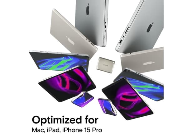 Crucial X9 Pro for Mac - SSD - 1 TB - ekstern (bærbar) - USB 3.2 Gen 2 (USB-C kontakt)