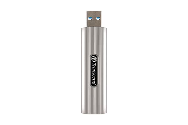 Transcend ESD320A - SSD - krypterat - 1 TB - extern (portabel) - USB 3.2 Gen 2x1 - 256 bitars AES - softad grå