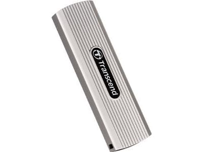 Transcend ESD320A - SSD - krypterat - 1 TB - extern (portabel) - USB 3.2 Gen 2x1 - 256 bitars AES - softad grå