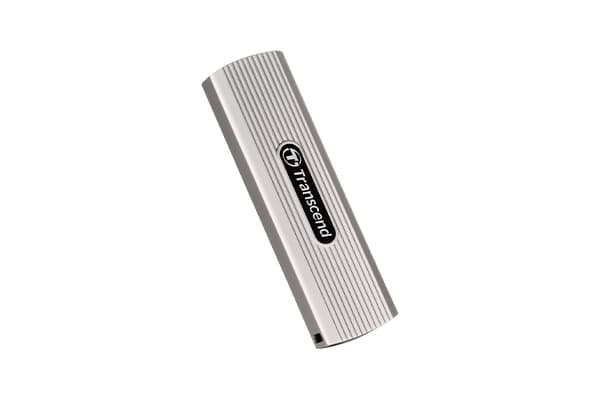 Transcend ESD320A - SSD - krypterat - 512 GB - extern (portabel) - USB 3.2 Gen 2x1 - 256 bitars AES - softad grå