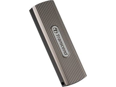 Transcend ESD330C - SSD - krypterat - 512 GB - extern (portabel) - USB (USB-C kontakt) - 256 bitars AES - mörkt gråbrun