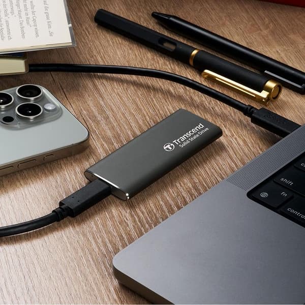 Transcend Portabel Mini SSD USB-C 2TB - Aluminium