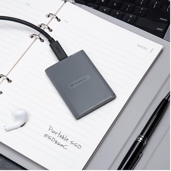 Transcend Portabel Mini SSD USB-C 1TB - Grå