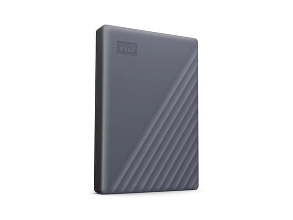 WD My Passport WDBWML0020BGY - Harddisk - kryptert - 2 TB - ekstern (bærbar) - USB 3.2 Gen 1 (USB-C kontakt) - 256-bit AES - silikongrå