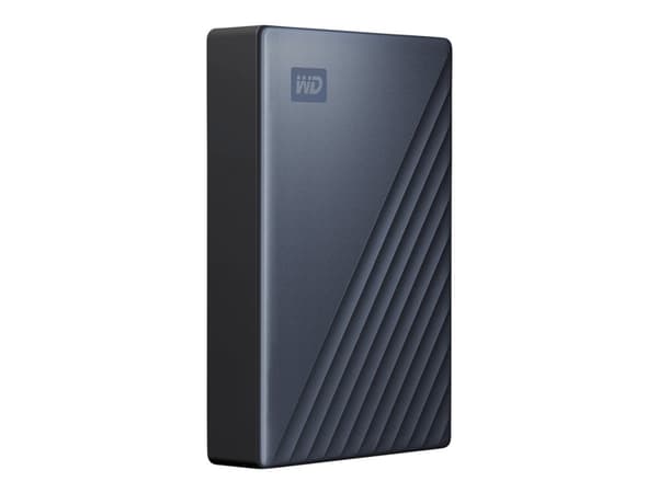 WD My Passport Ultra WDBFTM0050BBL - Harddisk - kryptert - 5 TB - ekstern (bærbar) - USB 3.1 (USB-C kontakt) - 256-bit AES - blå