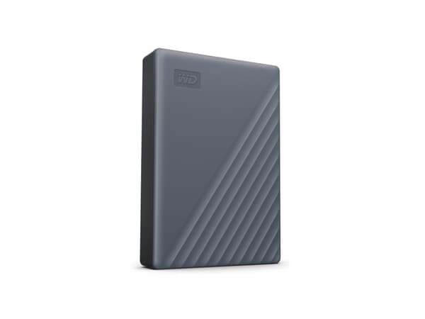 WD My Passport WDBRMD0040BGY-WESN - Harddisk - kryptert - 4 TB - ekstern (bærbar) - USB 3.2 Gen 1 - 256-bit AES - silikongrå