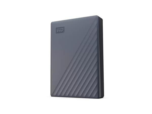 WD My Passport WDBRMD0040BGY-WESN - Harddisk - kryptert - 4 TB - ekstern (bærbar) - USB 3.2 Gen 1 - 256-bit AES - silikongrå