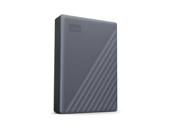 WD My Passport WDBRMD0040BGY-WESN - Harddisk - kryptert - 4 TB - ekstern (bærbar) - USB 3.2 Gen 1 - 256-bit AES - silikongrå
