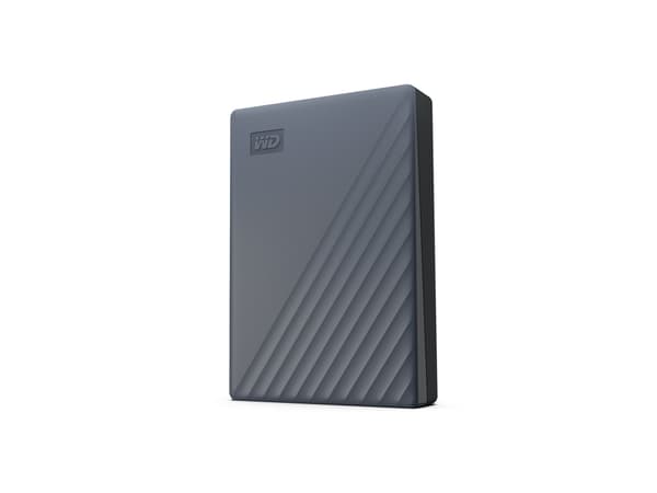 WD My Passport WDBRMD0040BGY-WESN - Harddisk - kryptert - 4 TB - ekstern (bærbar) - USB 3.2 Gen 1 - 256-bit AES - silikongrå