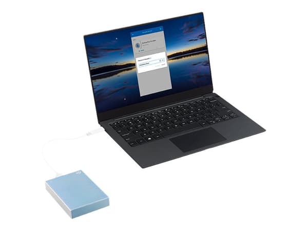 Seagate One Touch STKY1000402 - Harddisk - 1 TB - ekstern (bærbar) - USB 3.0 - lys blå - med Seagate Rescue Data Recovery