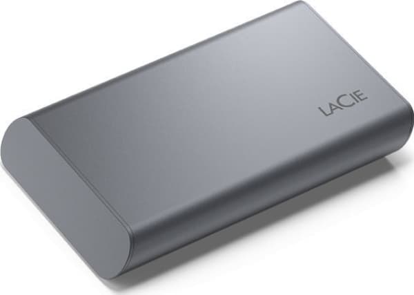 LaCie Mobile Secure STKH2000800 - SSD - High Performance - kryptert - 2 TB - ekstern (bærbar) - USB 3.2 Gen 2 (USB-C kontakt) - 256-bit AES - romgrå