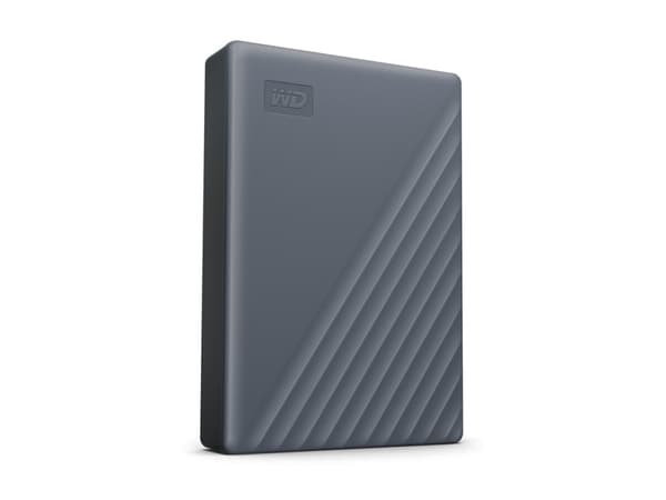 WD My Passport WDBY3J0060BGY - Harddisk - kryptert - 6 TB - ekstern (bærbar) - USB 3.2 Gen 1 - 256-bit AES - silikongrå