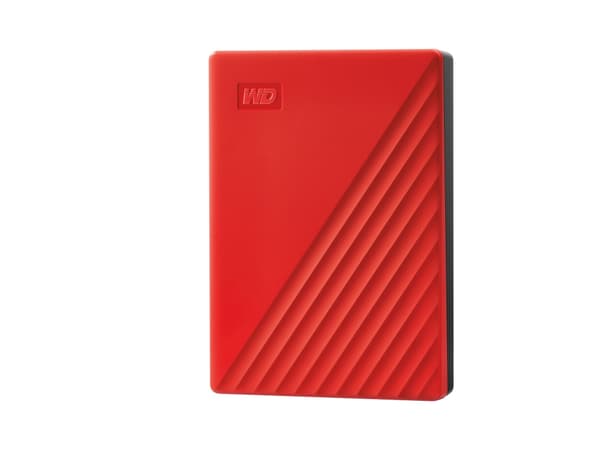 WD My Passport WDBR9S0060BRD - Harddisk - kryptert - 6 TB - ekstern (bærbar) - USB 3.2 Gen 1 - 256-bit AES - rød
