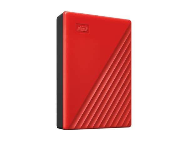 WD My Passport WDBR9S0060BRD - Harddisk - kryptert - 6 TB - ekstern (bærbar) - USB 3.2 Gen 1 - 256-bit AES - rød