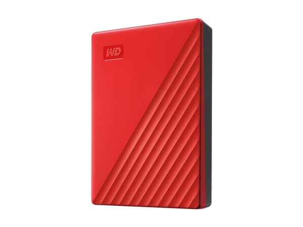WD My Passport WDBR9S0060BRD - Harddisk - kryptert - 6 TB - ekstern (bærbar) - USB 3.2 Gen 1 - 256-bit AES - rød